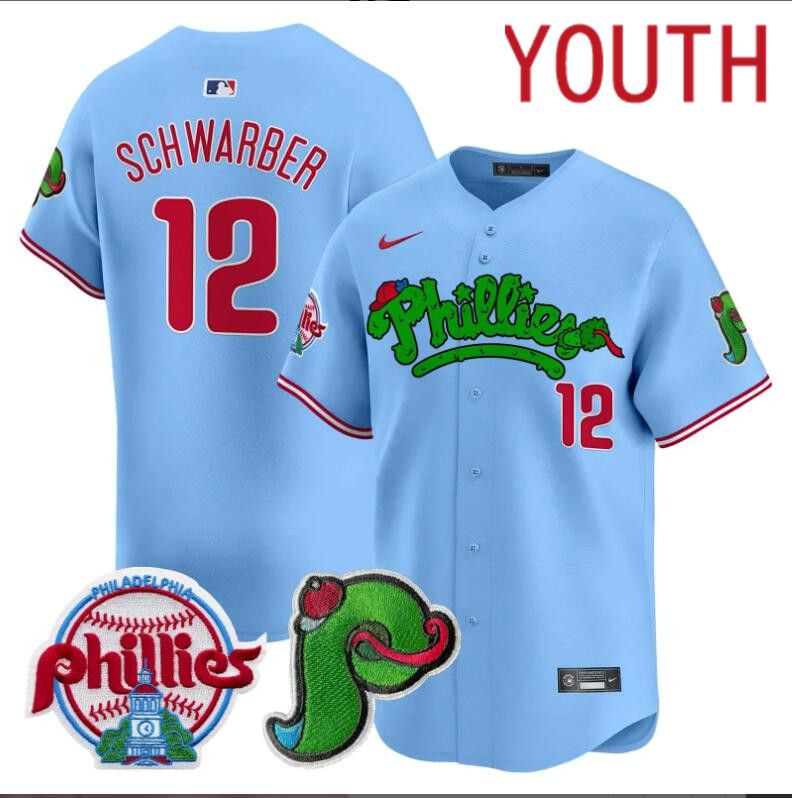 Youth  Philadelphia Phillies #12 Schwarber blue Limited 2024 MLB Nike jersey->indianapolis colts->NFL Jersey